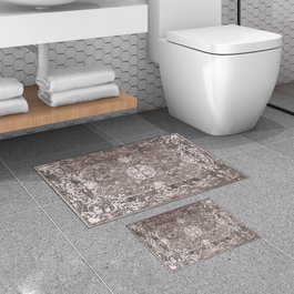 Mijölnir Juego de alfombras de baño de 2 piezas, Marrón